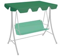 vidaXL Replacement Canopy for Garden Swing - Lightweight, Easy-to-Clean, Waterproof Fabric with PVC Coating - Fits Roofs between 188/168 x 110/145 cm - Green