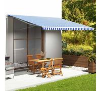 vidaXL Replacement Fabric for Awning Blue and White 5x3.5 m Outdoor Canopy