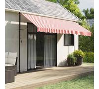 vidaXL Replacement Fabric for Awning Red and White Stripe 4x3 m