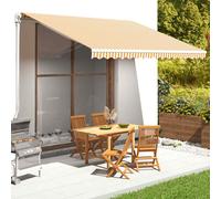 vidaXL Replacement Fabric for Awning Yellow and White 4x3.5 m
