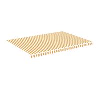 vidaXL Replacement Fabric for Awning Yellow and White 5x3.5 m Outdoor Canopy
