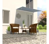 vidaXL Retractable Awning 250x150cm Blue and White Canopy Shade Sun Screen
