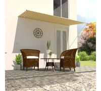 vidaXL Retractable Awning 300x150cm Yellow and White Window Canopy Sun Screen