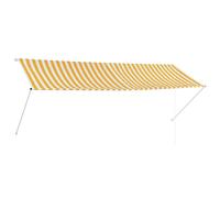 vidaXL Retractable Awning 350x150cm Yellow and White Window Canopy Sun Screen