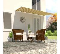 vidaXL Retractable Awning 400X150cm Yellow And White, Multi