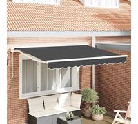 Retractable Awning Anthracite (White Frame) 250x200 cm Aluminium & Fabric Remote