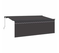 vidaXL Retractable Awning Anthracite 350 x 200 cm, Modern Garden and Terrace Awn