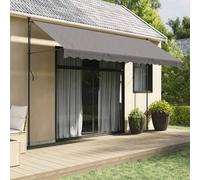 Retractable Awning Anthracite 400x150 cm Steel Frame Polyester 180g/m2 PU Coated