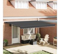 vidaXL Retractable Awning Anthracite 450 x 300 cm Aluminium and Fabric