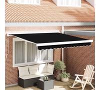 vidaXL Retractable Awning Black 300 x 250 cm Fabric and Metal