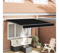 vidaXL Retractable Awning Black 300 x 250 cm Polyester and Steel