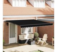 vidaXL Retractable Awning Black 400 x 300 cm Polyester and Steel