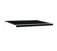 vidaXL Retractable Awning Black 450 x 300 cm Polyester and Metal, Garden and Ter