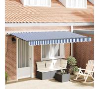 vidaXL Retractable Awning Blue and White 350 x 200 cm