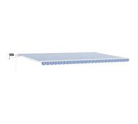 vidaXL Retractable Awning Blue and White 600 x 300 cm, Modern Rectangular Retrac
