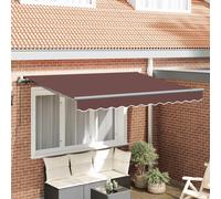 vidaXL Retractable Awning Brown 350 x 200 cm Polyester and Aluminium