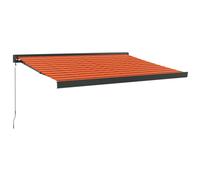 vidaXL Retractable Awning Canopy Orange and Brown 3x2.5 m Fabric and Aluminium