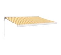 vidaXL Retractable Awning Canopy Yellow and White 3x2.5 m Fabric and Aluminium