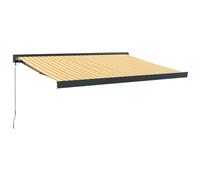 vidaXL Retractable Awning Canopy Yellow and White 3x2.5 m Fabric and Aluminium
