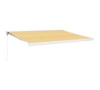 vidaXL Retractable Awning Canopy Yellow and White 4x3 m Fabric and Aluminium