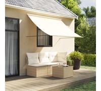 vidaXL Retractable Awning Privacy Screen Cream 200x150 cm Fabric and Steel