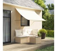 Retractable Awning Cream 250x150 cm Polyester 180g/m² PA Coated Steel Frame Roof