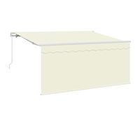 Retractable Awning Cream 300x200 cm Polyester & Aluminium Manual Patio Shade Sun