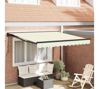 vidaXL Retractable Awning Cream 300 x 250 cm Aluminium and Fabric