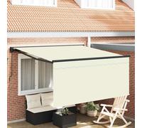 vidaXL Retractable Awning Cream 300 x 250 cm Polyester and Aluminium, Garden and