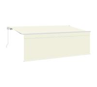 vidaXL Retractable Awning Cream 350 x 200 cm Polyester and Aluminium