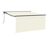 vidaXL Retractable Awning Cream 350 x 250 cm Polyester and Aluminium, Garden and