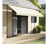 vidaXL Retractable Awning Privacy Screen Cream 350x150 cm Fabric and Steel