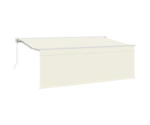 vidaXL Retractable Awning Cream 400 x 200 cm Polyester and Aluminium, Garden and