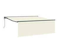 vidaXL Retractable Awning Cream 400 x 300 cm Polyester and Aluminium, Aluminium