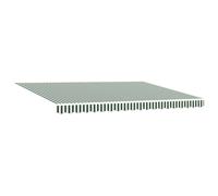 vidaXL Retractable Awning Green and White 450 x 350 cm
