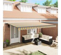 vidaXL Retractable Awning Green and yellow 500 x 300 cm