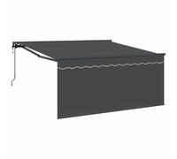 vidaXL Retractable Awning Grey and anthracite 300 x 250 cm, Adjustable Sun Shelt
