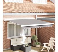 vidaXL Retractable Awning Light Grey 300 x 250 cm Fabric and Metal