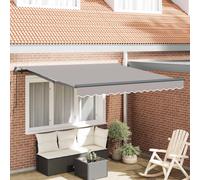 vidaXL Retractable Awning Light Grey 300 x 250 cm Polyester and Steel