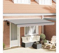 vidaXL Retractable Awning Light Grey 400 x 200 cm Fabric
