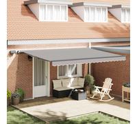 vidaXL Retractable Awning Light Grey 450 x 350 cm Fabric and Aluminium