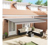 vidaXL Retractable Awning Light Grey 500 x 300 cm