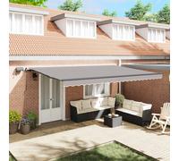 vidaXL Retractable Awning Light Grey 500 x 300 cm Fabric and Aluminium