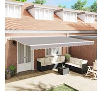 vidaXL Retractable Awning Light Grey 500 x 350 cm