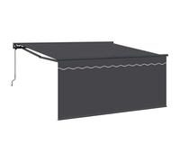 Retractable Awning Grey Anthracite 350 x 250 cm Fabric Aluminium Steel Manual XL
