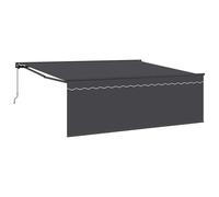 vidaXL Retractable Awning Manual Anthracite 400 x 300 cm, Adjustable Canopy for