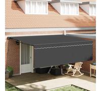 vidaXL Retractable Awning Manual Anthracite 450 x 300 cm, Modern, Rectangular Re