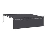 vidaXL Retractable Awning Manual Anthracite 450 x 300 cm, Modern, Rectangular Re