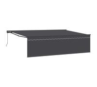 vidaXL Retractable Awning Manual Anthracite 500 x 300 cm, Garden and Terrace, Re