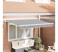 vidaXL Retractable Awning Manual Anthracite and White 350 x 200 cm